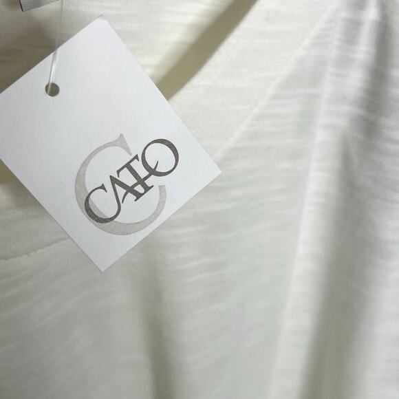 Cato Womens Balloon Sleeve Embroidered Top 22/24 Cream Floral 3/4 Sleeve Boho - Picture 6 of 11